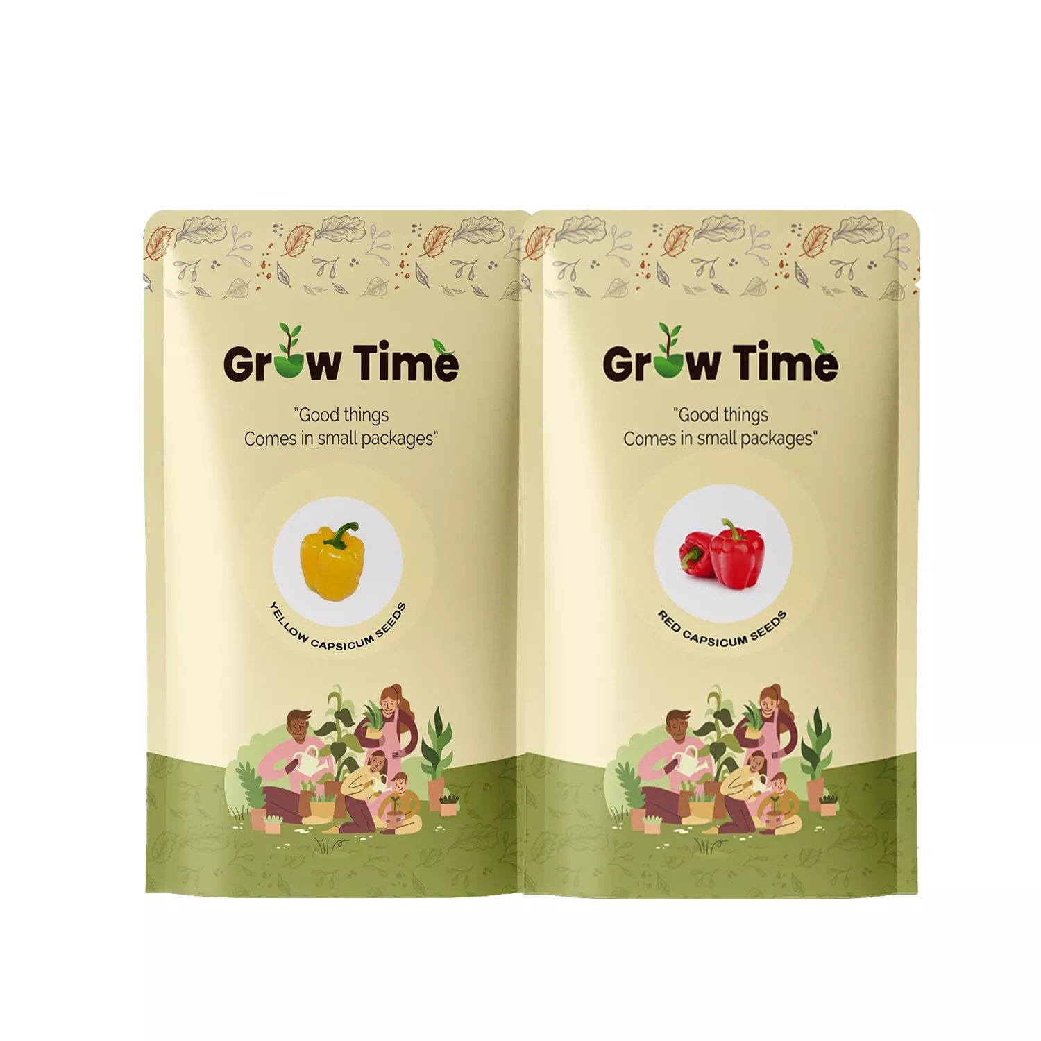 Growtime Vegetable Seeds Combo of Red & Yellow Capsicum (1gm each, Pack of 2)