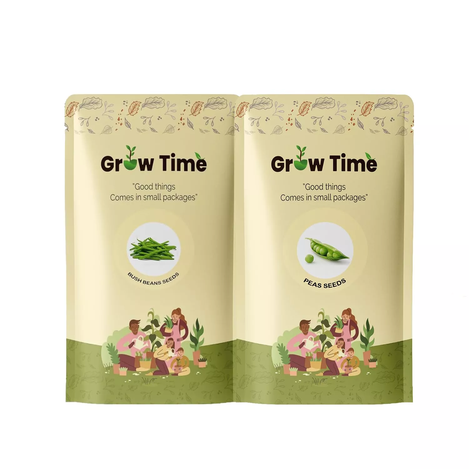 Growtime Vegetable Seeds Combo of Bush Beans & Peas (20gm, Pack of 2)