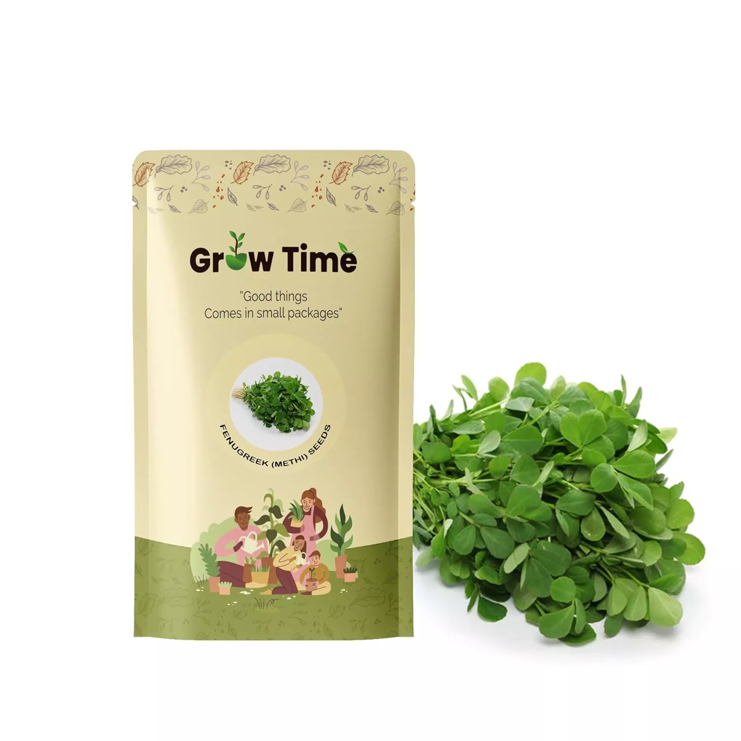 Growtime Fenugreek (Methi) Vegetable Seeds for Home Gardening & Kitchen (Pack of 25g)