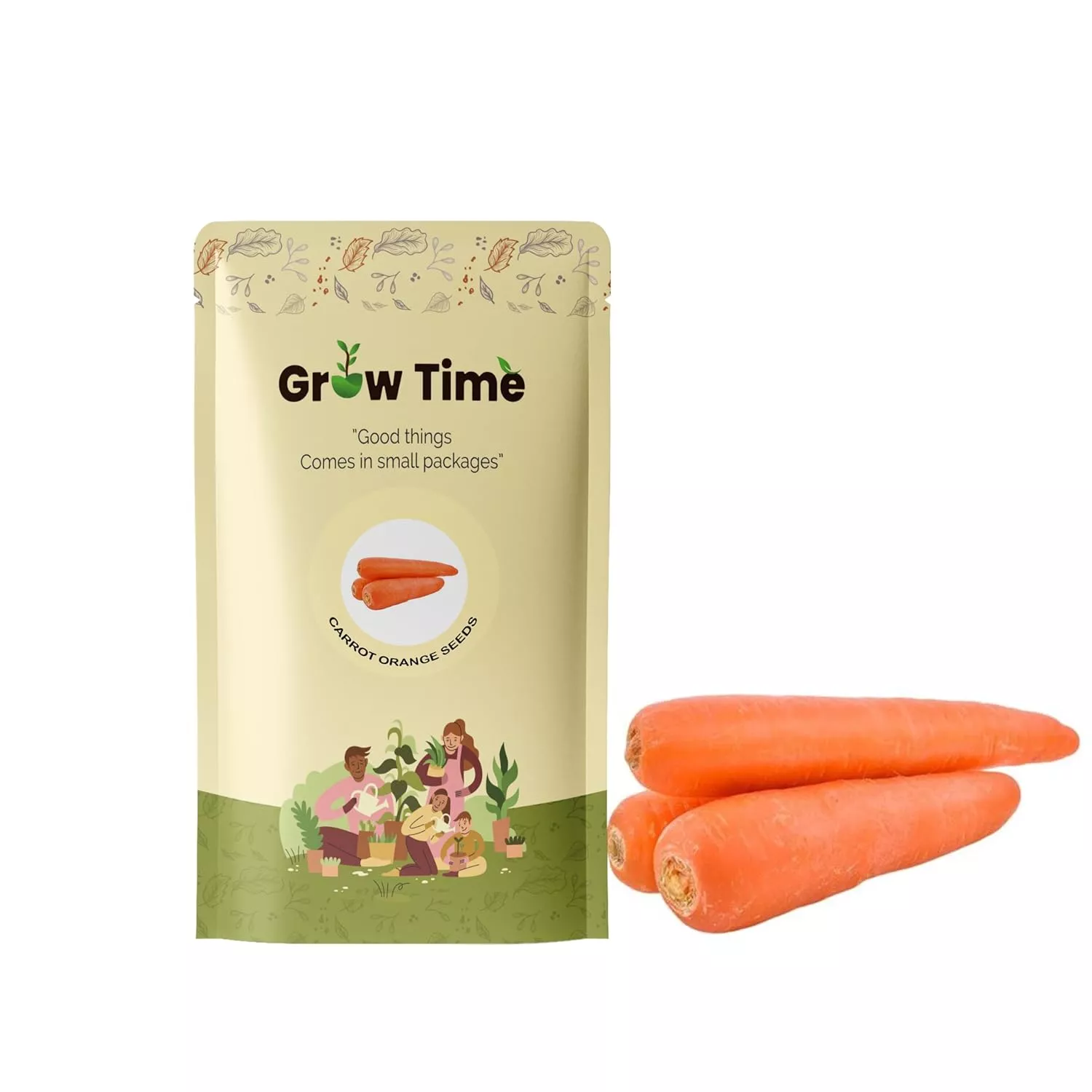 Growtime Carrot Orange Vegetable Seeds for Home Gardening & Kitchen (Pack of 10g)