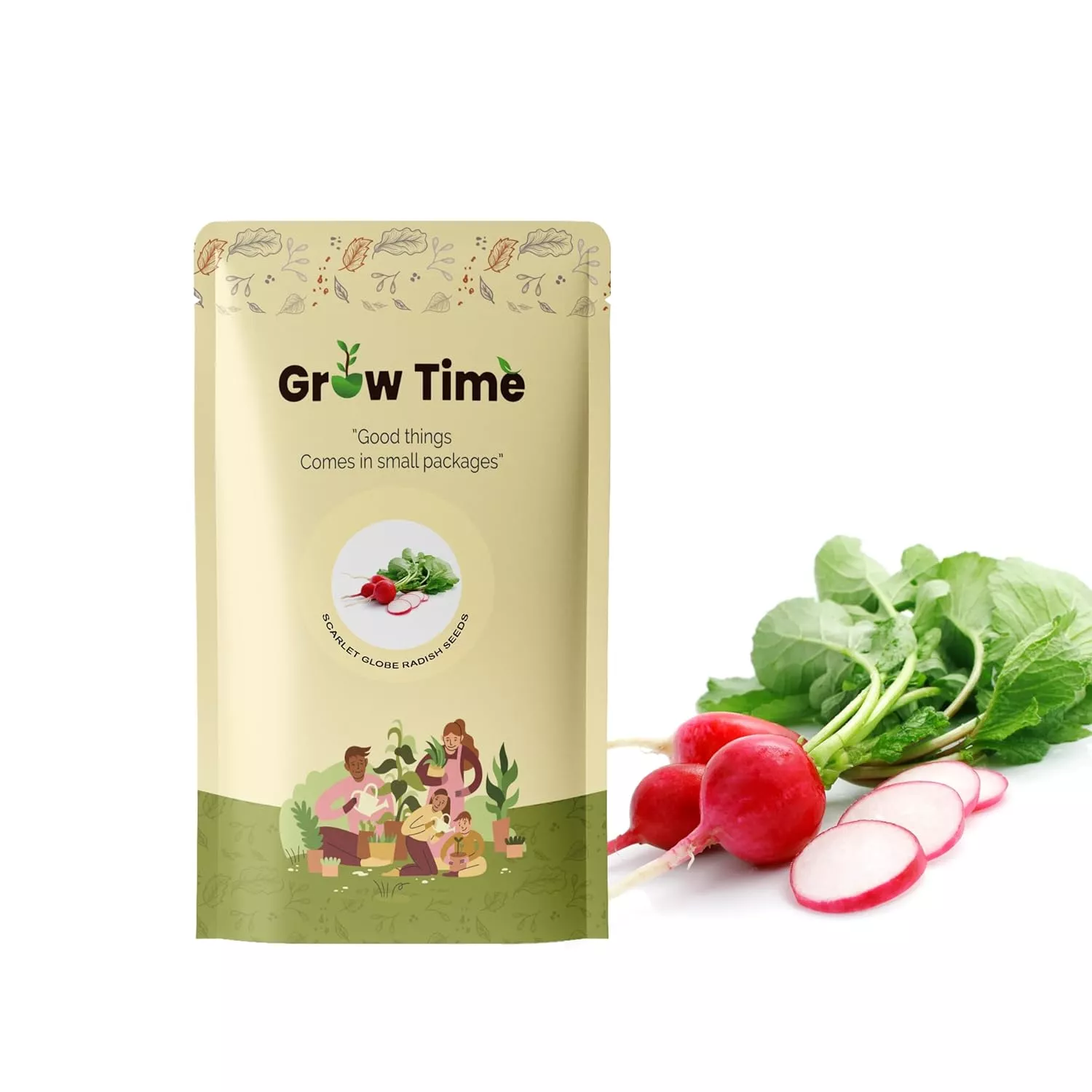 Growtime Scarlet Globe Radish Vegetable Seeds for Home Gardening & Kitchen (Pack of 10g)