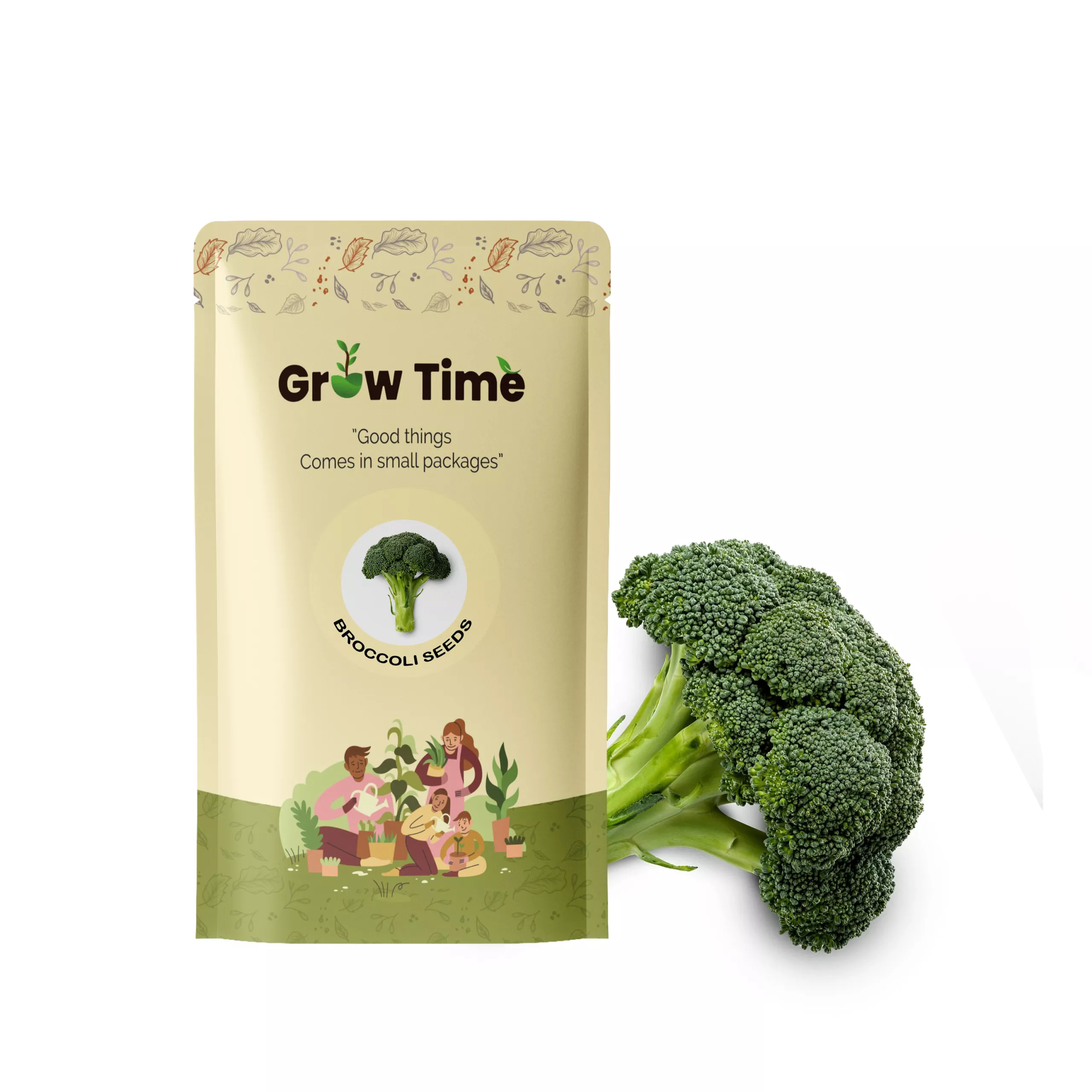 Growtime Broccoli (Hari Ghobhi) Vegetable Seeds for Home Gardening & Kitchen (Pack of 1gm)