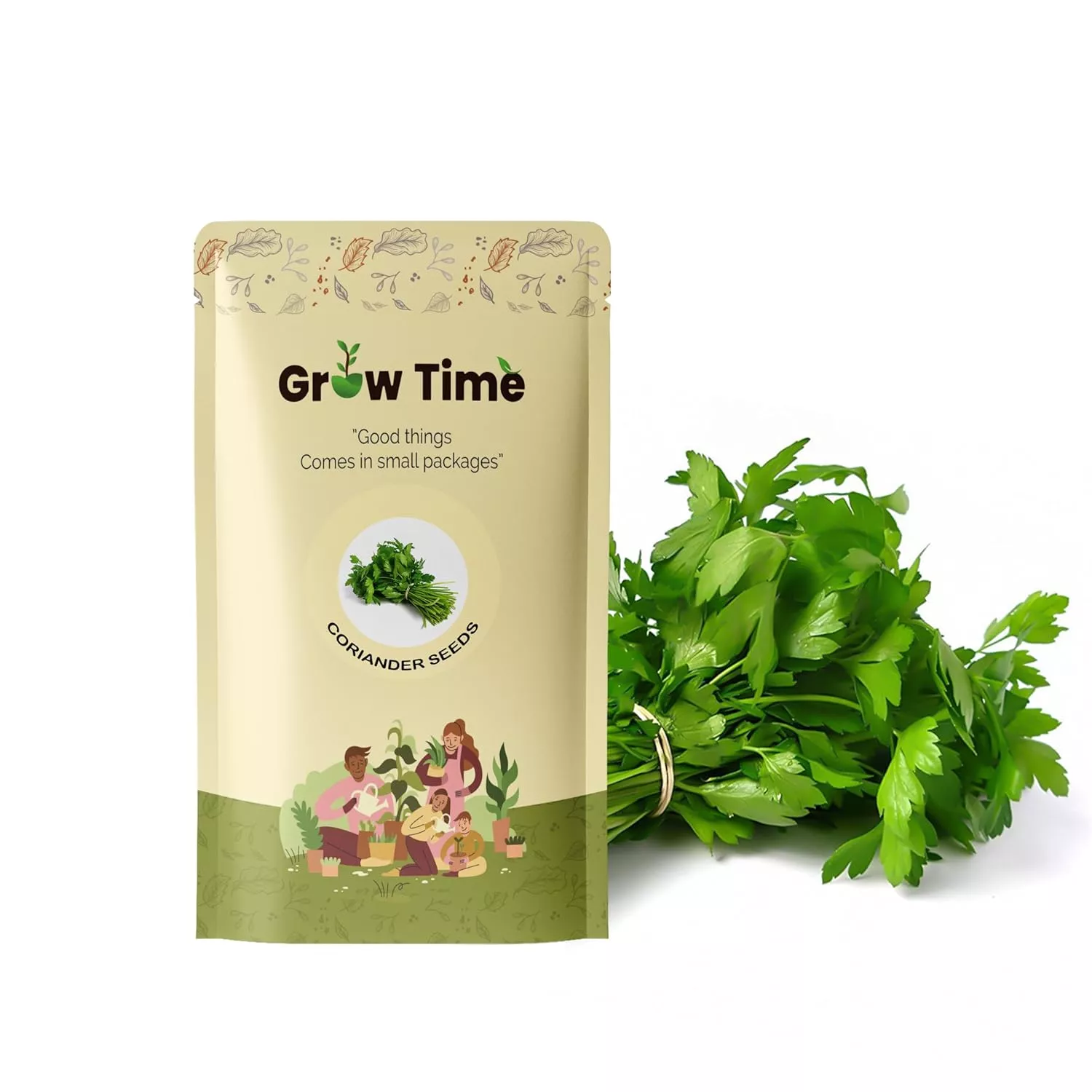 Growtime Fresh Coriander (Dhaniya) - Leaf Bunch Vegetable Seeds (Green, Pack of 25g)