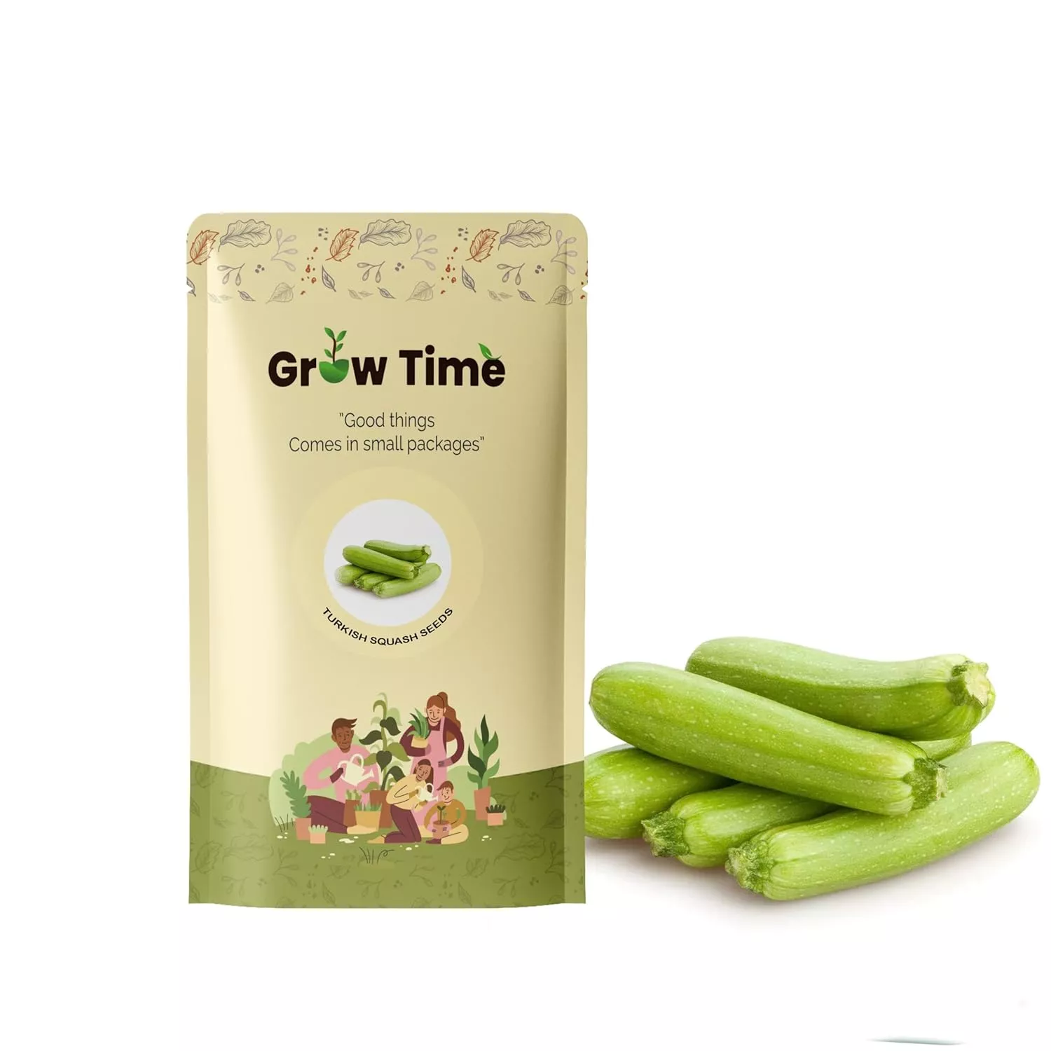 Growtime Turkish Squash Vegetable Seeds (Light Green, Pack of 2g)