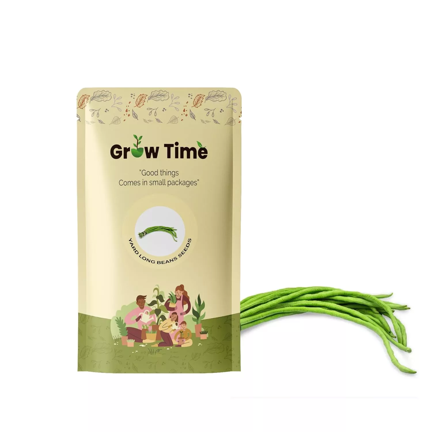 Growtime Yard Long Beans Vegetable Seeds (Green, Pack of 25g)