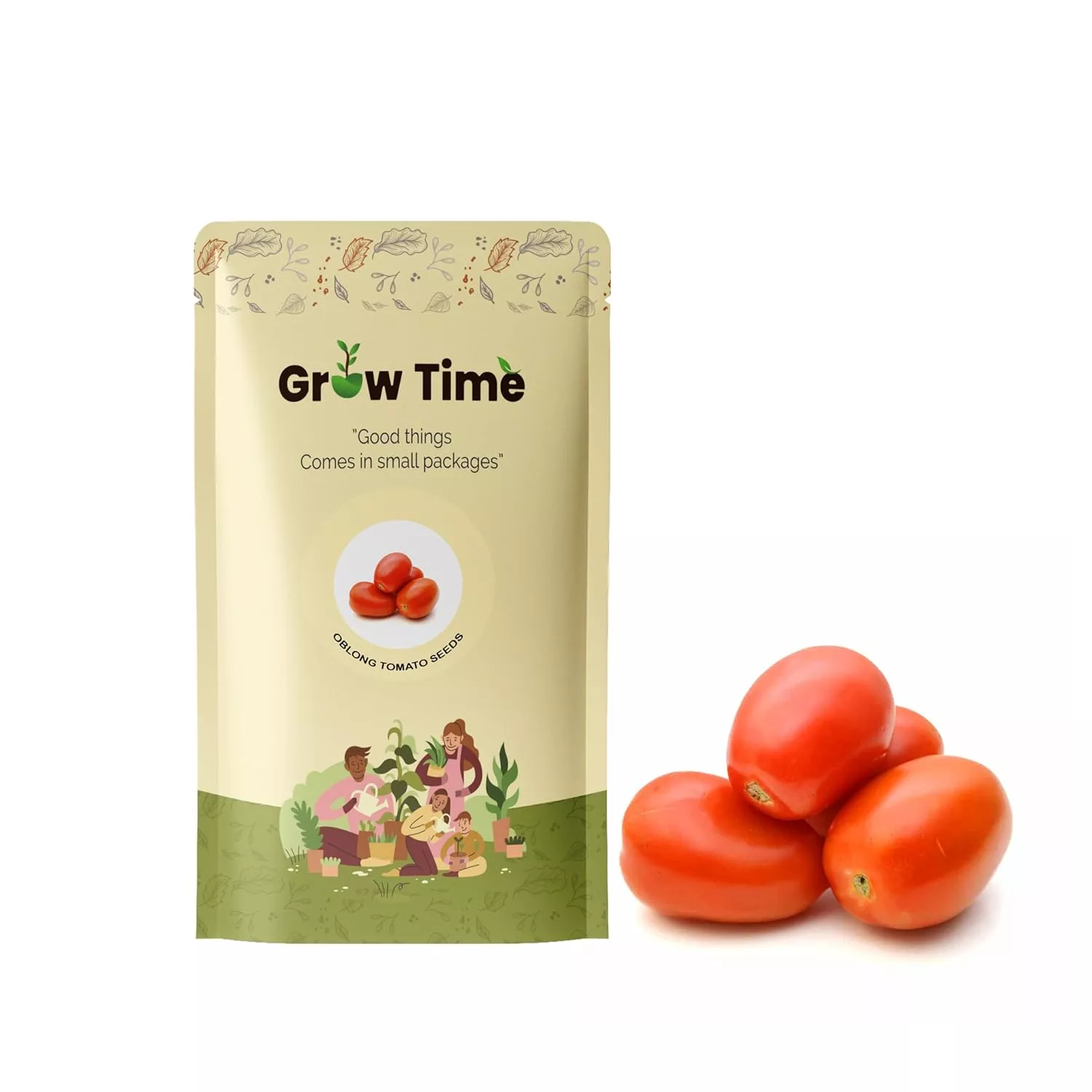 Growtime Oblong Tomato Vegetable Seeds (Red, Pack of 2g)