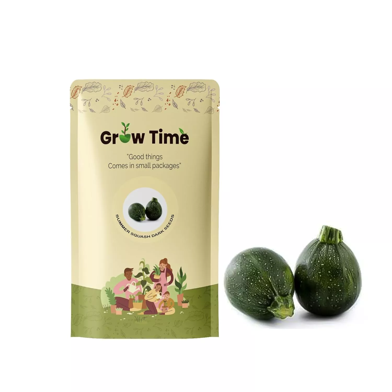 Growtime Summer Squash Dark Green Vegetable Seeds (Dark Green, Pack of 2g)