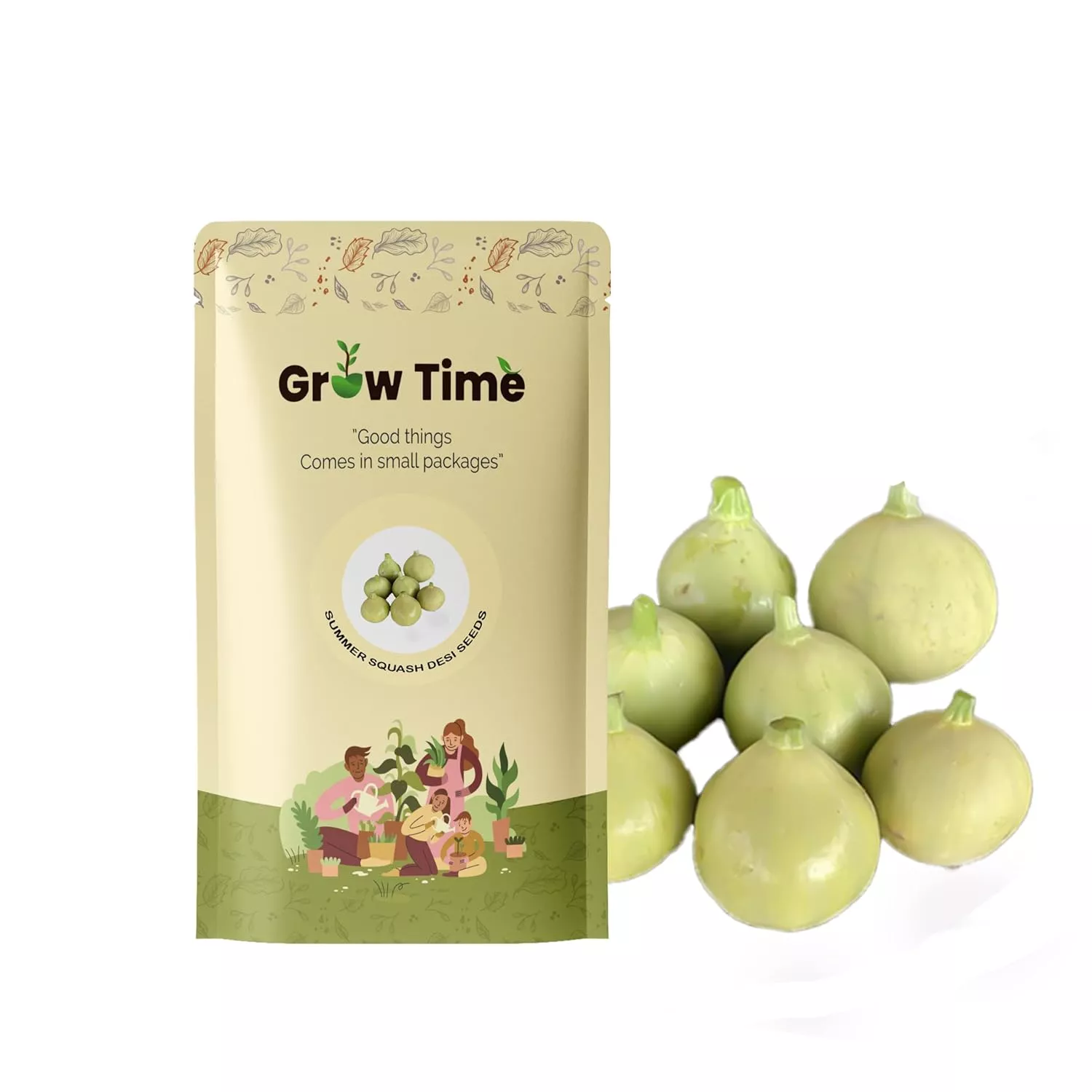 Growtime Summer Squash Desi Vegetable Seeds (Green, Pack of 10g)