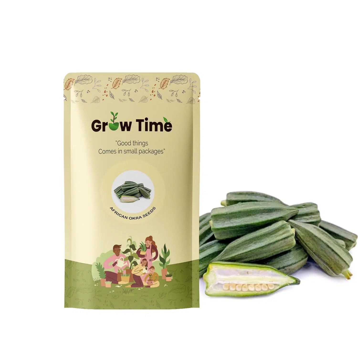 Growtime African Okra Vegetable Seeds (Pack of 10g)