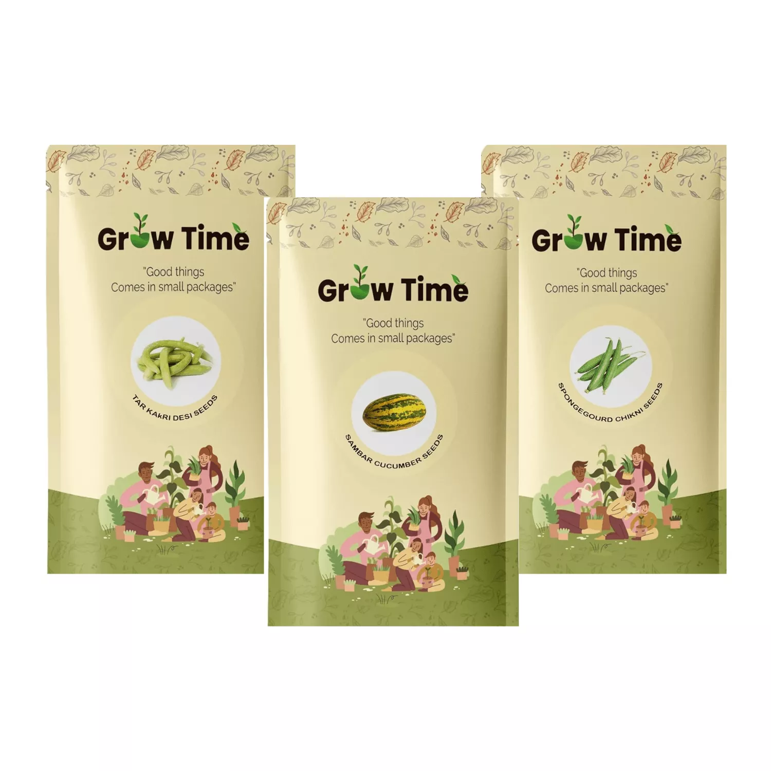 Growtime Vegetable Seeds Combo of Cucumber 2gm, Sponge Gourd 5gm and Kakri 4gm Seeds