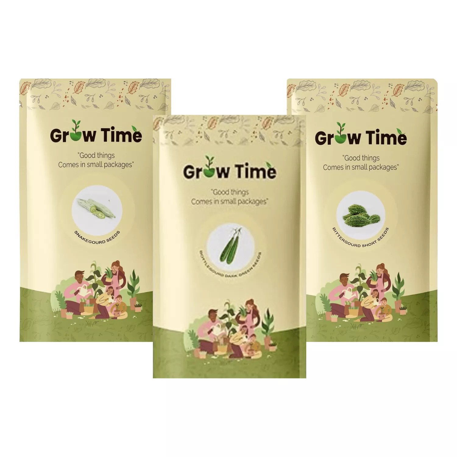 Growtime Vegetable Seeds Combo of Snake Gourd 5gm, Bottle Gourd 5gm and Bitter Gourd 5gm Seeds