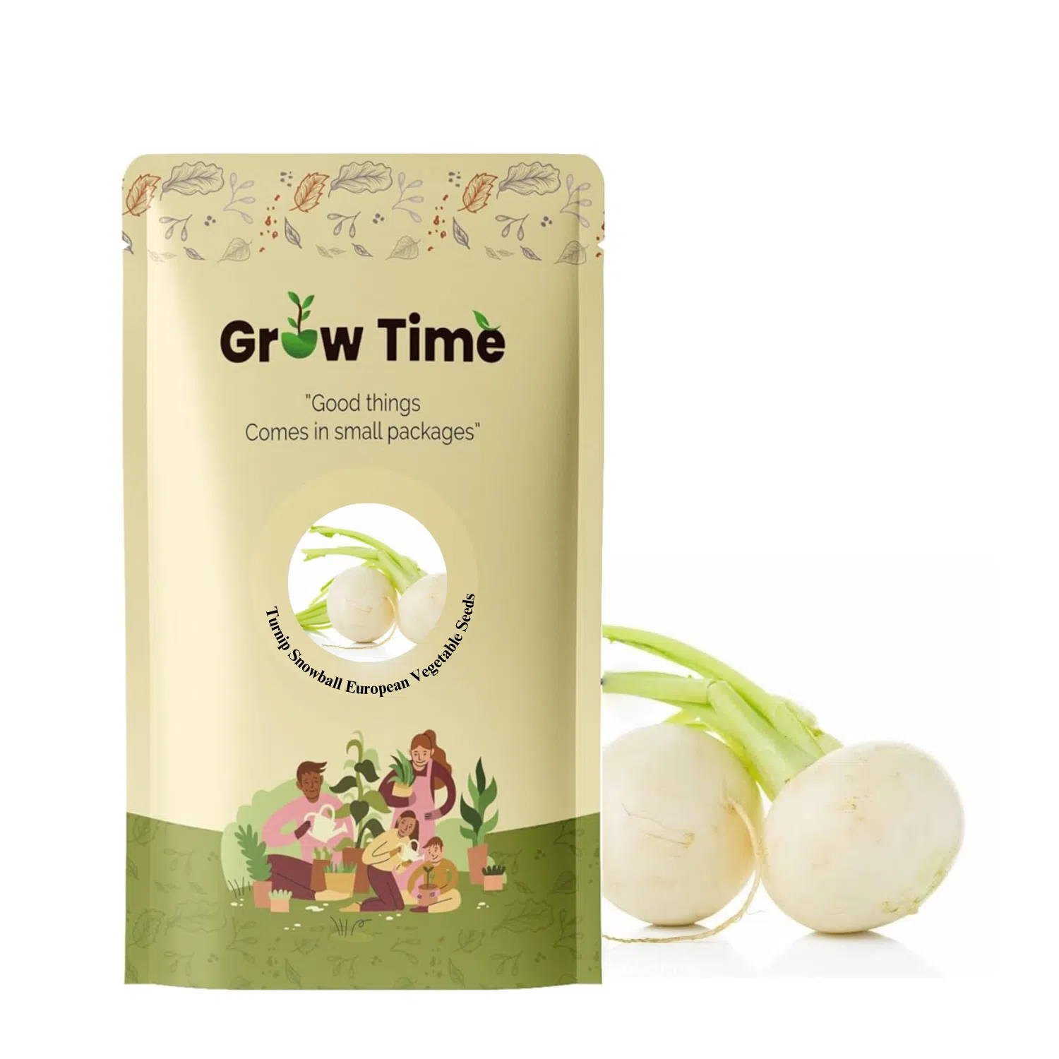 Growtime Turnip Snowball European Vegetable Seeds (Pack of 10g)