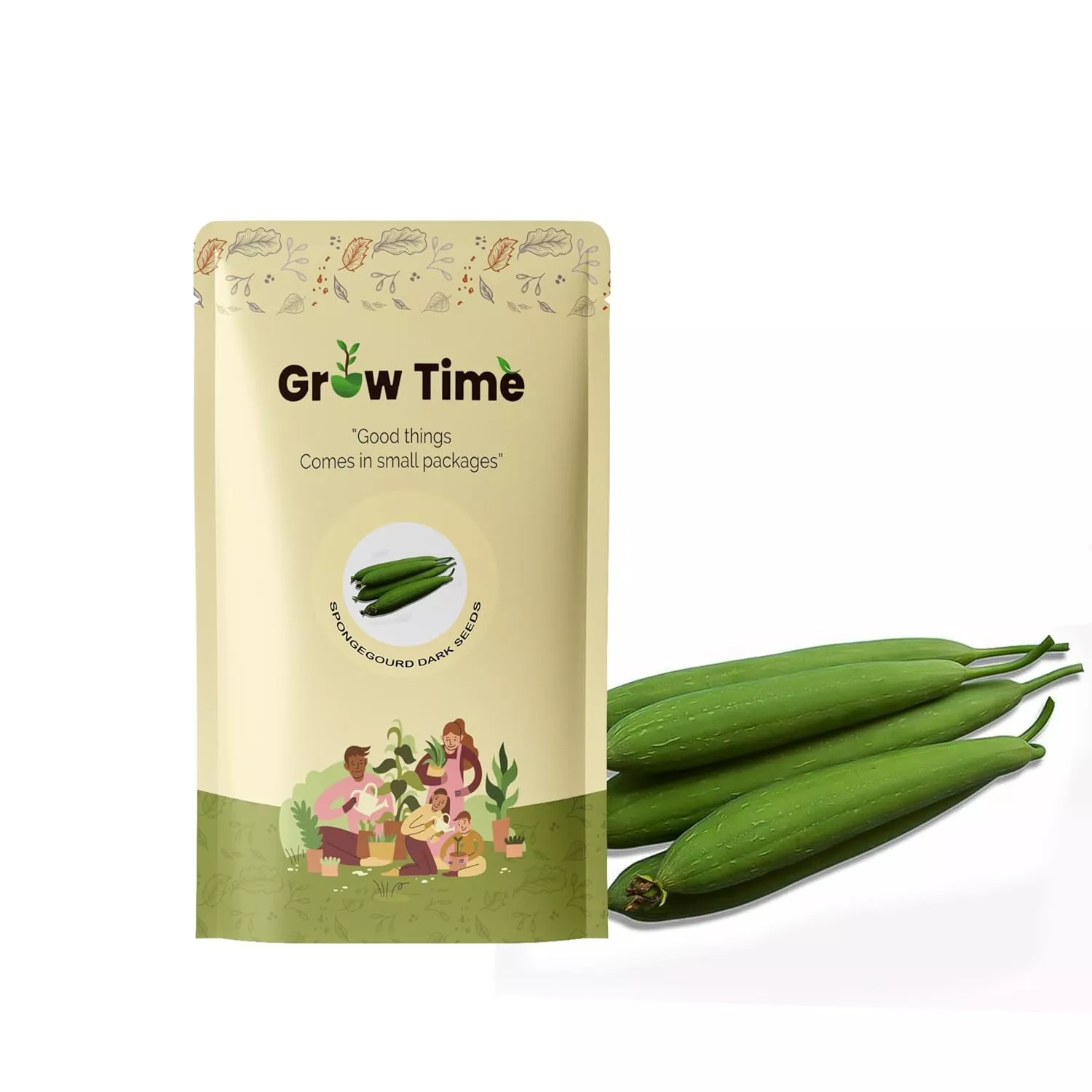 Growtime Spongegourd Dark Green Vegetable Seeds (Pack of 10g)