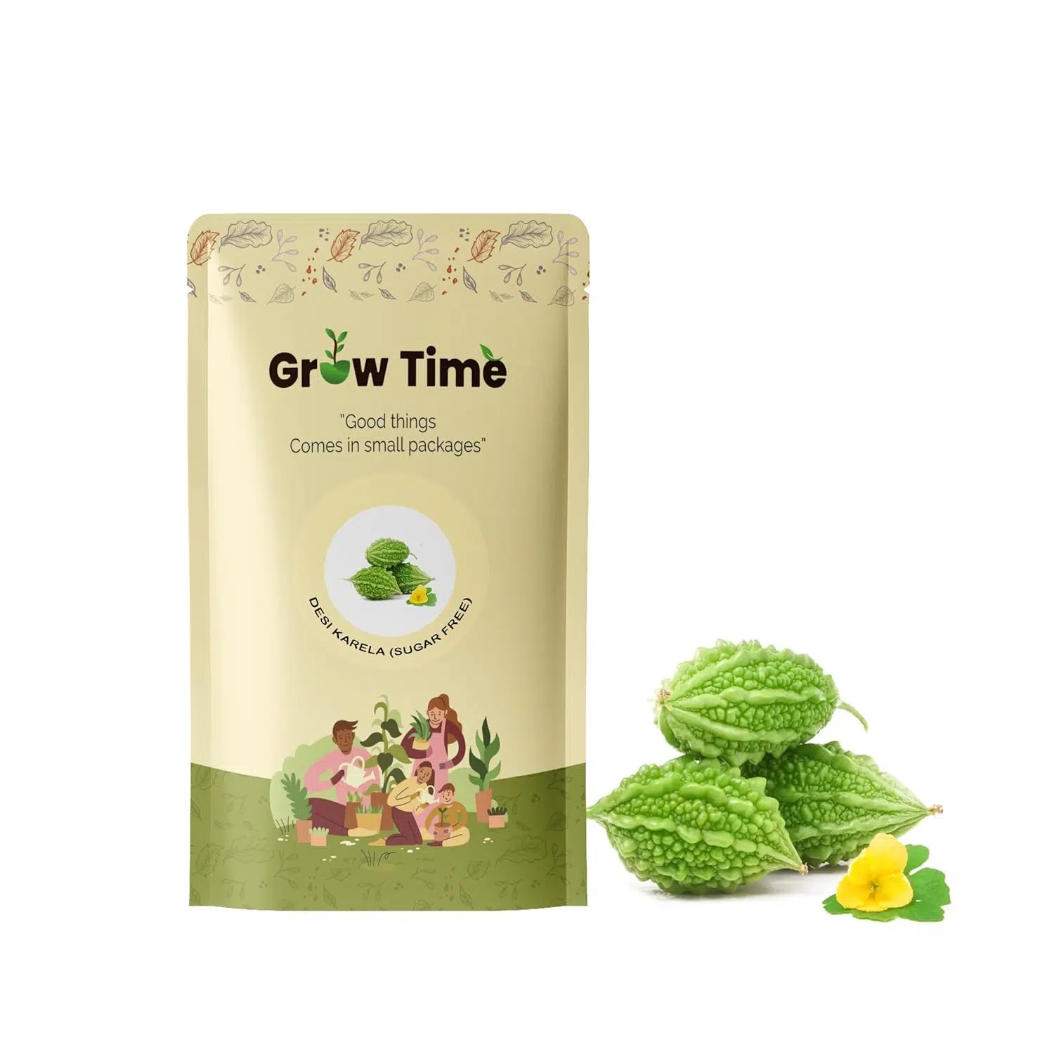 Growtime Desi Karela (Sugar Free) Vegetable Seeds (Green, Pack of 4g)