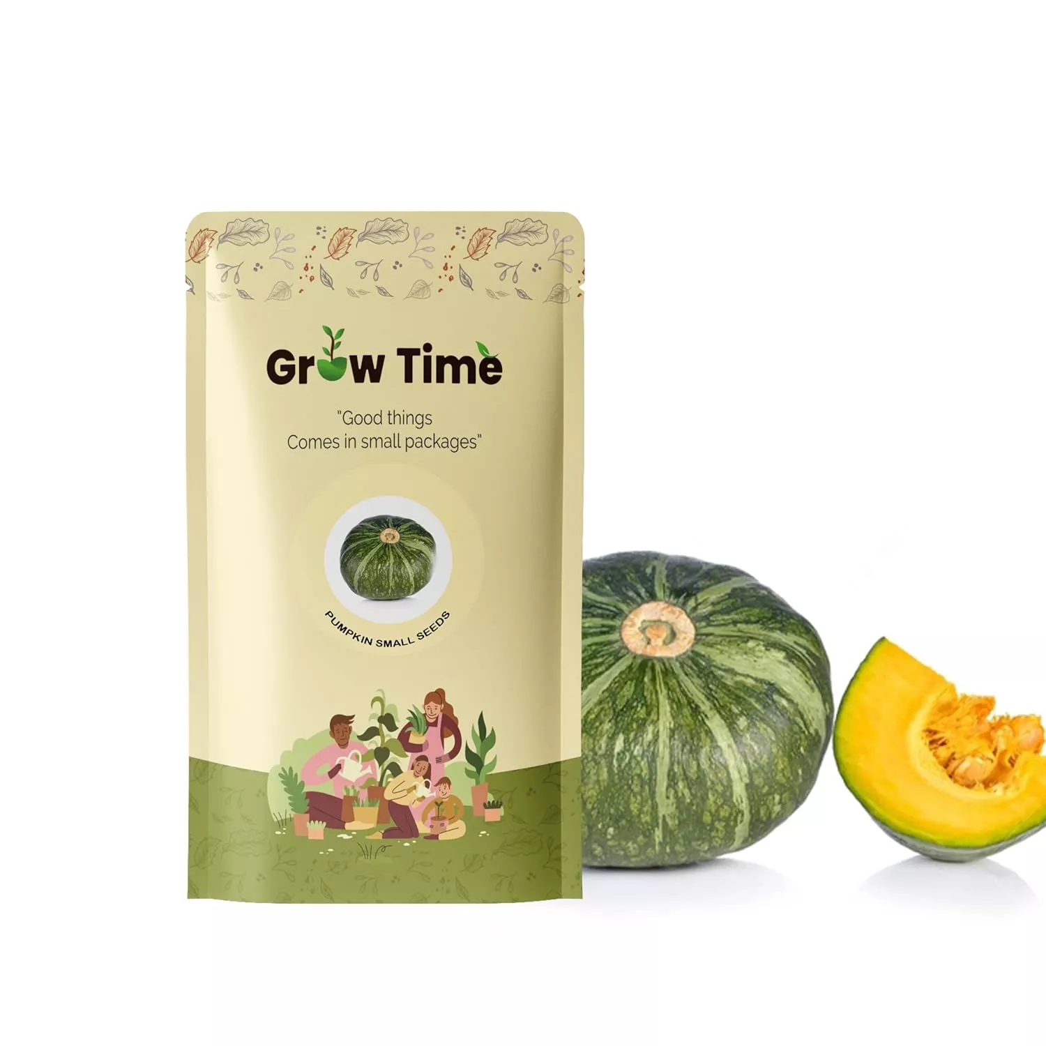 Growtime Pumpkin Green Small Vegetable Seeds (Green, Pack of 5g)