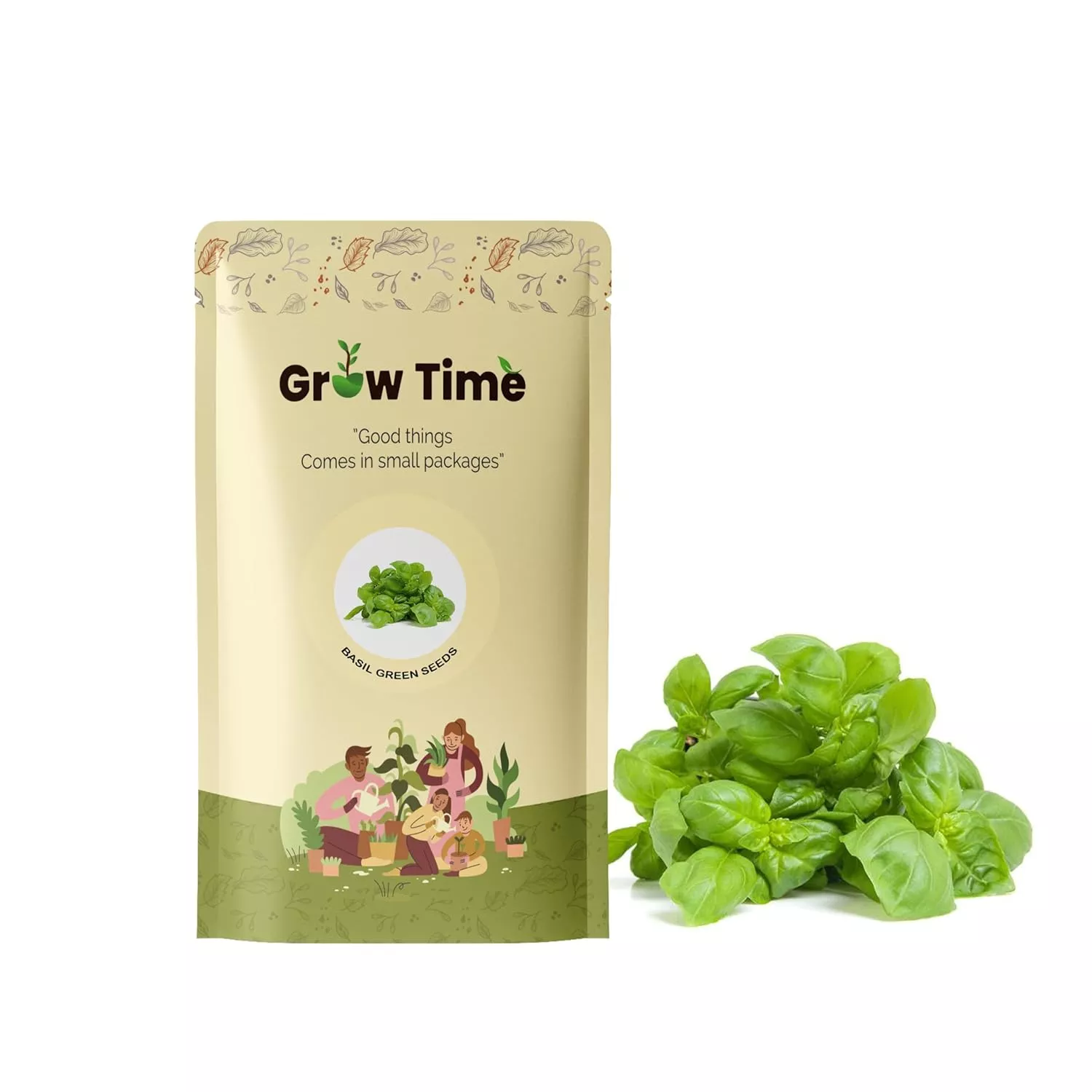 Growtime Basil Green (Tulsi) Vegetable Seeds (Pack of 10g)
