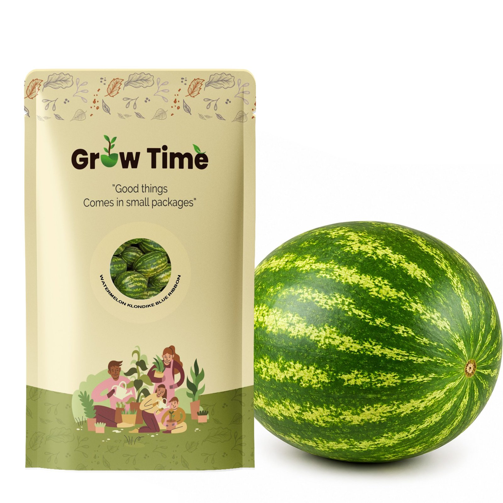 Growtime Watermelon Striped Klondike Blue Ribbon Seeds (Pack of 2g)