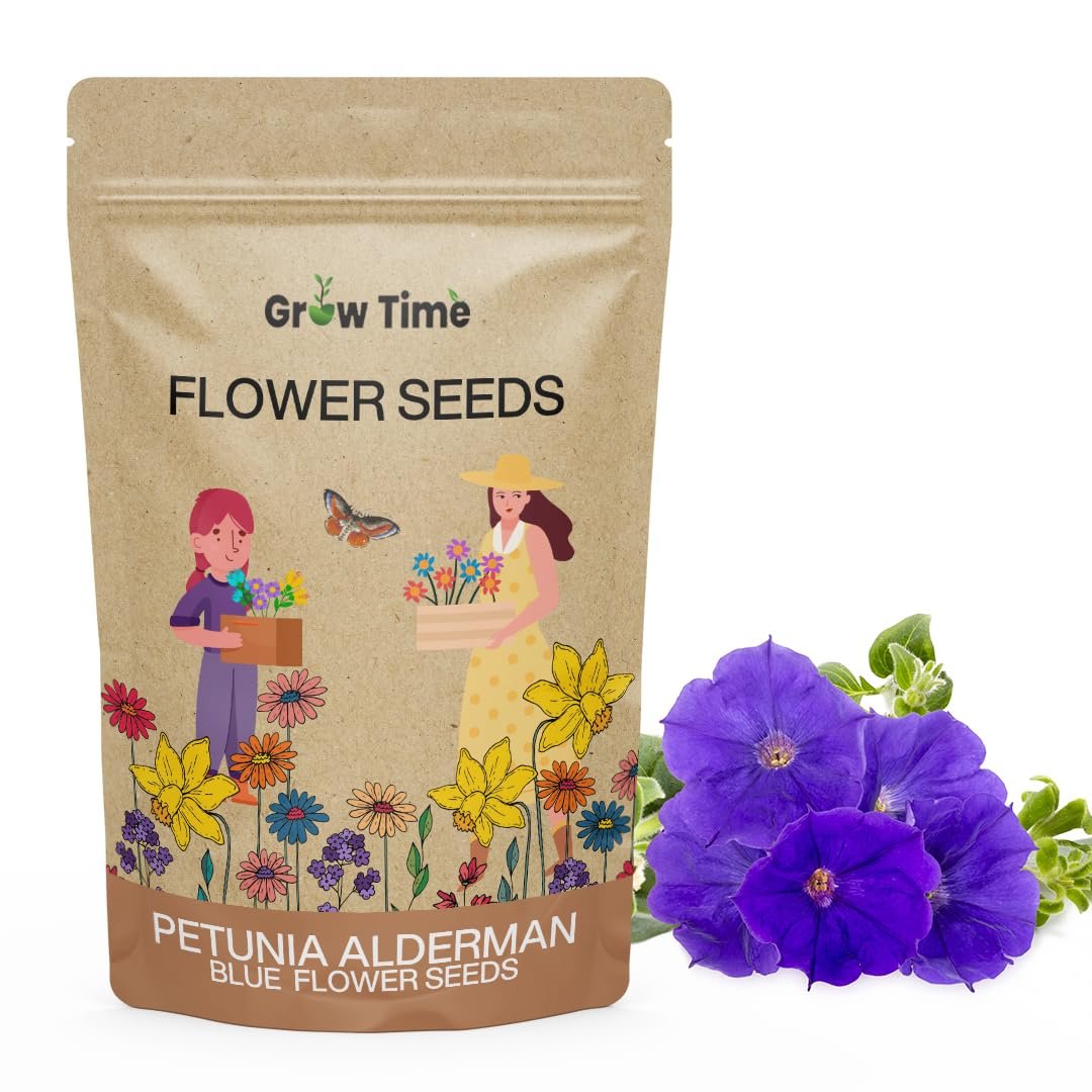 Petunia Alderman Blue Flower Seeds, Flower Seeds for Home Gardening, Flower Planting Seeds for Kitchen, Petunia Alderman Blue (Pack of 50 Seeds)