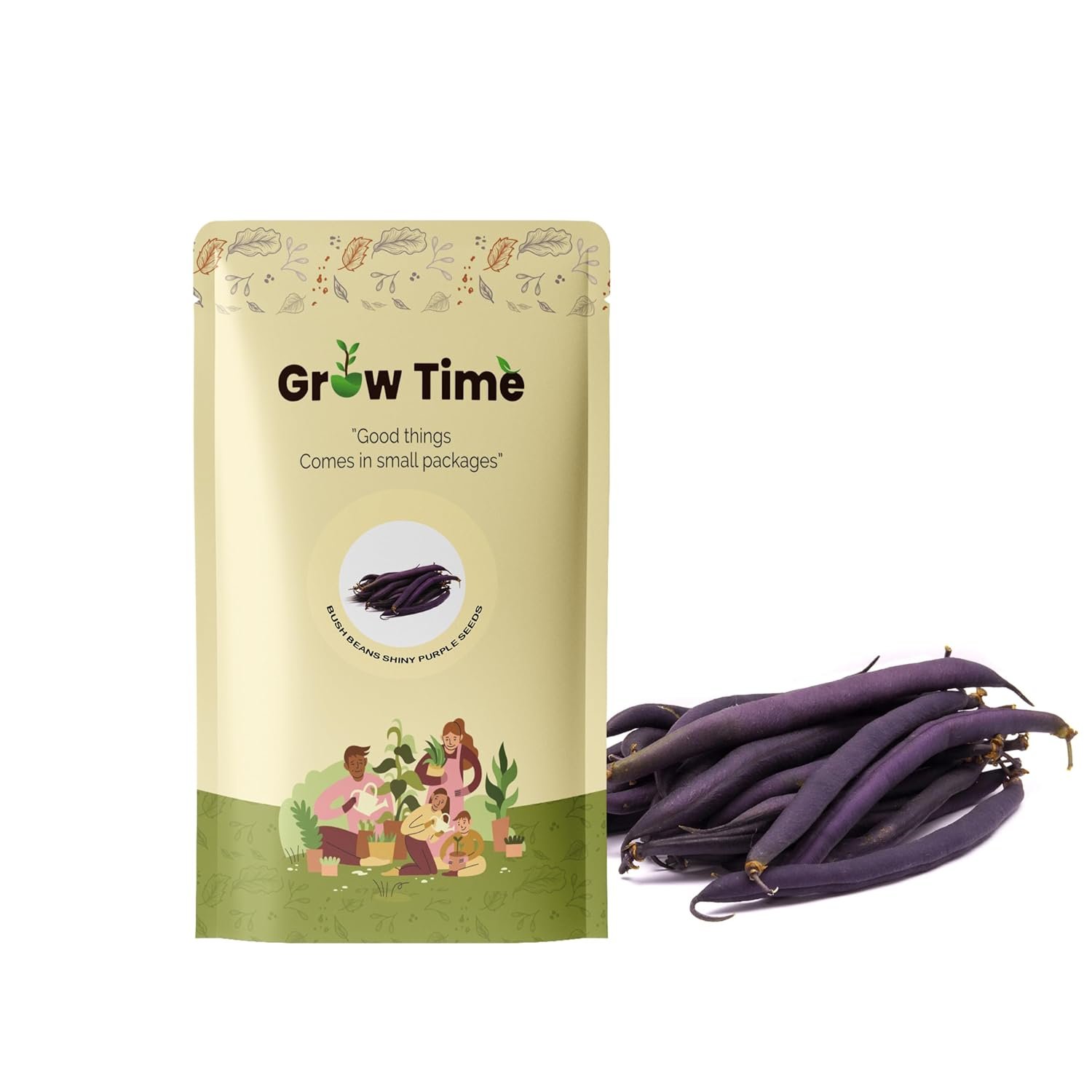 Growtime Bush Beans Purple Vegetable Seeds (Purple, Pack of 20g)